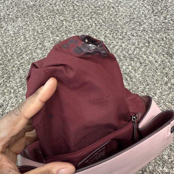 Coach Parker Pink Leather Backpack Turn Lock READ - Picture 14 of 16